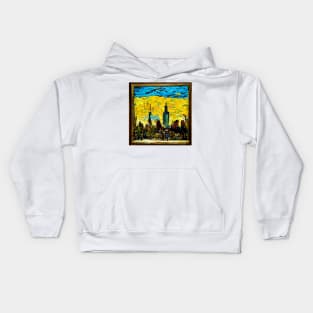 New York City in Van Gogh's style Kids Hoodie